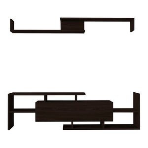 TV-bänk Liksefte med vägghylla 154x28x42 cm [en.casa]