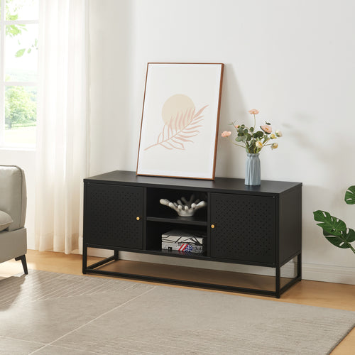 TV-bänk Janakkala stål svart [en.casa]