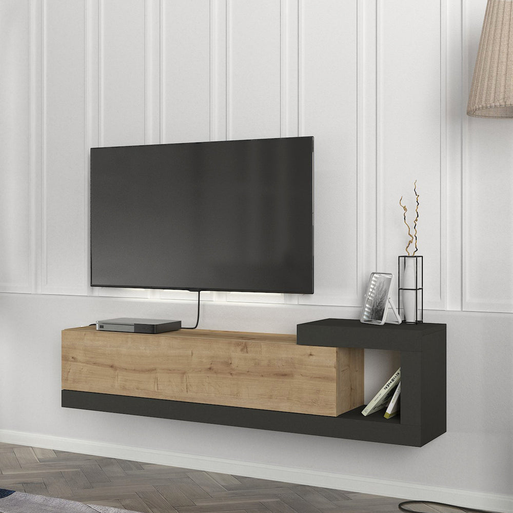 TV-bänk Luhanka 150x29,5x38,5cm ek i olika färger [en.casa] - premiumXL
