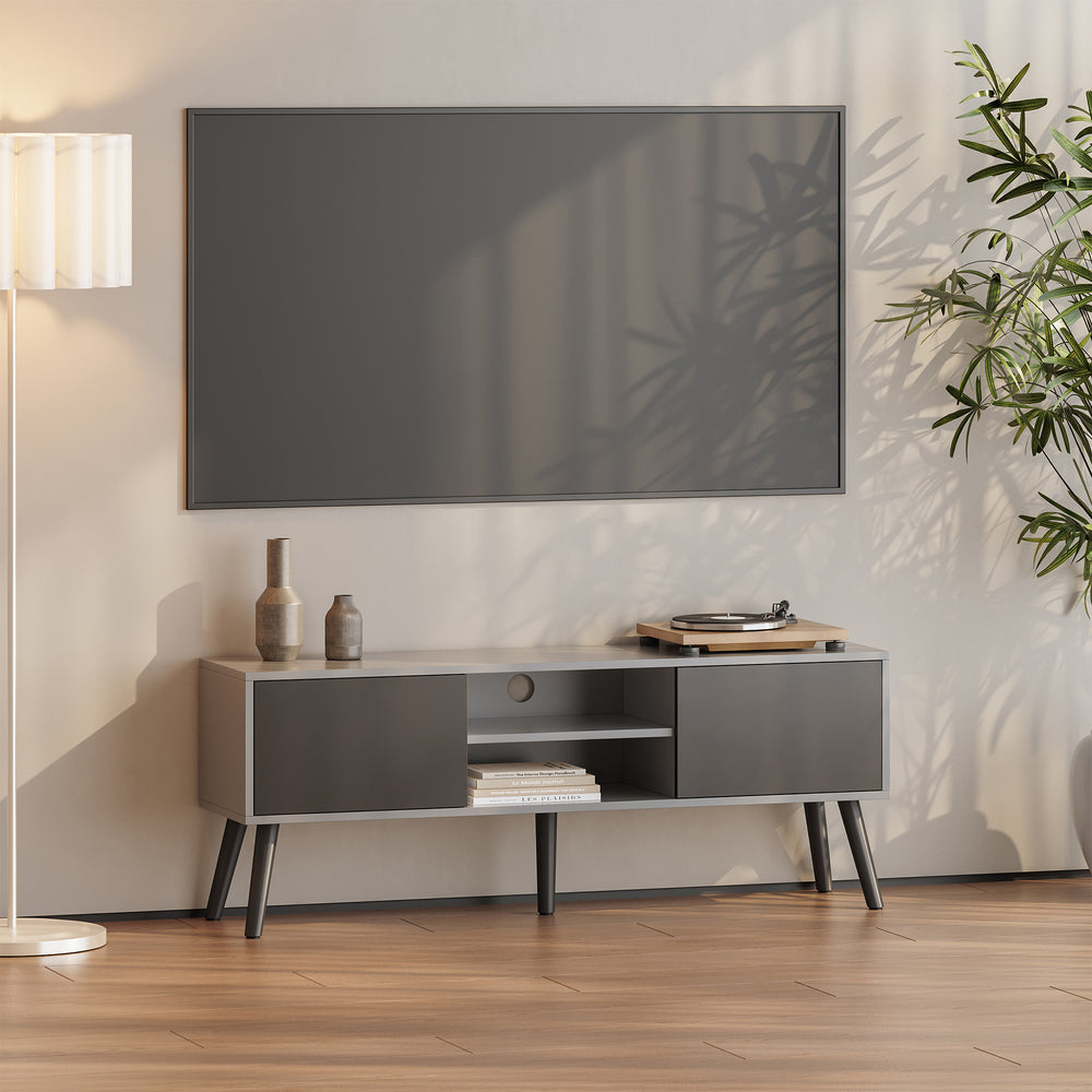 TV-bord Eskilstuna med 2 skåpdörrar och 2 hyllor [en.casa] - premiumXL