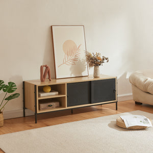 TV-bänk Tysnes 120x40x45 cm eklook/svart [en.casa] - premiumXL