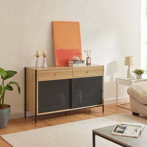 TV-skåp Tysnes 120x40x75 cm ek/svart [en.casa] - premiumXL