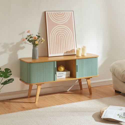 Tv-bänk Tysvær 120x40x58 cm natur [en.casa] 