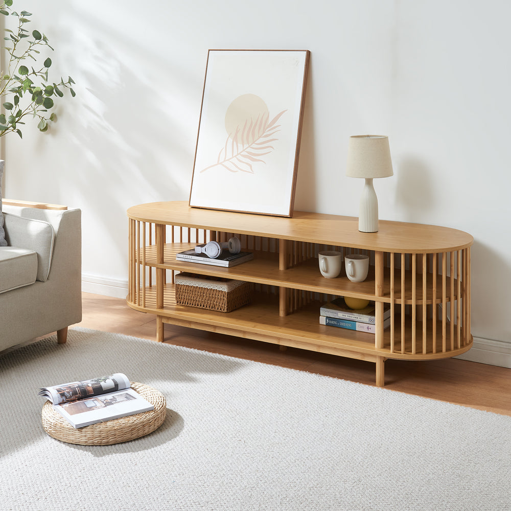 TV-bord Jarvenpaa bambu [en.casa]