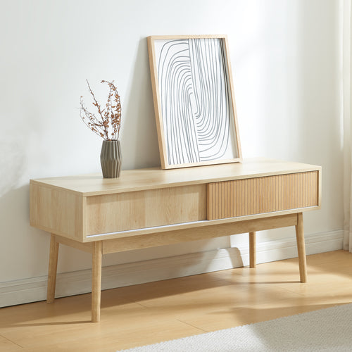 TV-bord Landskrona 115x40x48 cm med två skjutdörrar eklook [en.casa] - premiumXL