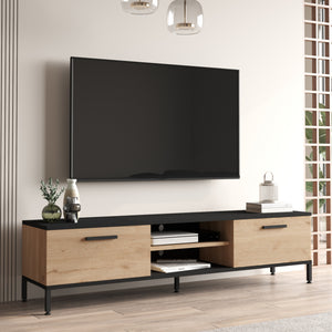 TV-bord Lempäälä med 2 hyllfack 160 x 35 x 39 cm i olika färger [en.casa] - premiumXL