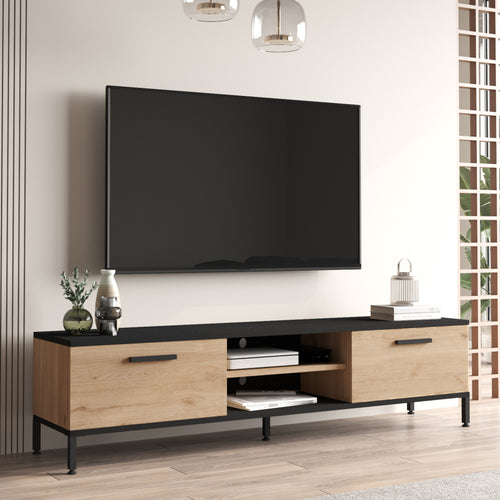 TV-bord Lempäälä med 2 hyllfack 160 x 35 x 39 cm i olika färger [en.casa] - premiumXL