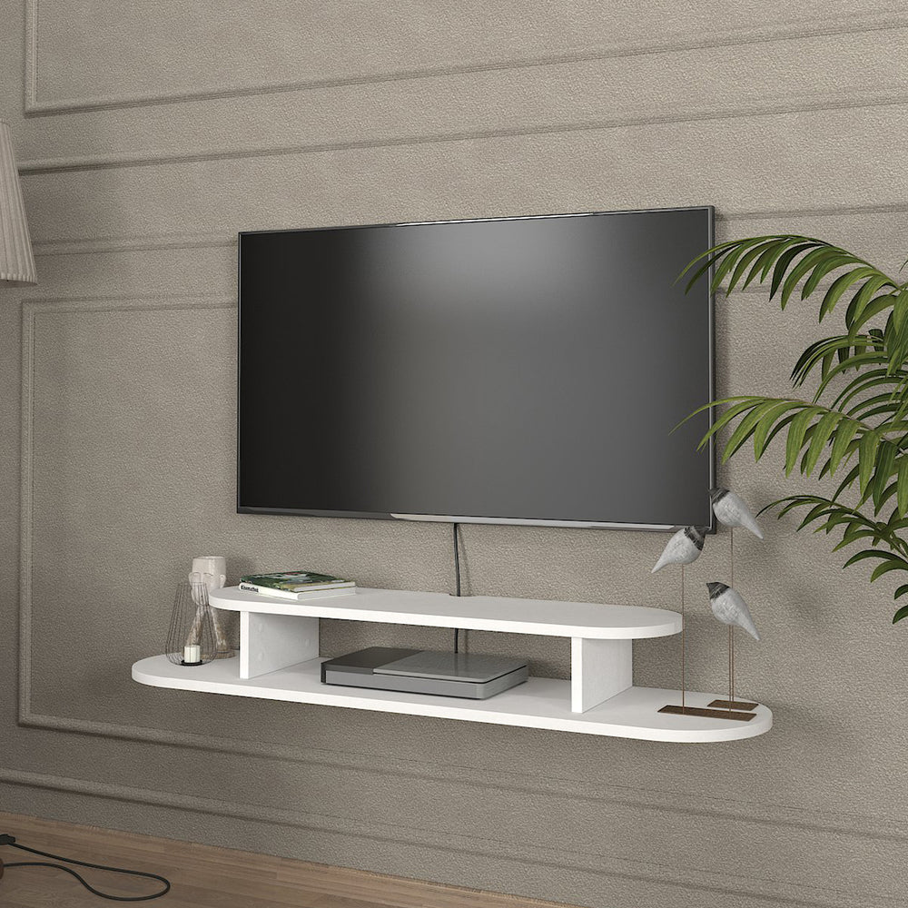 TV - Lowboard väggmonterad Targema 120x30x16 cm Vit [en.casa] - premiumXL