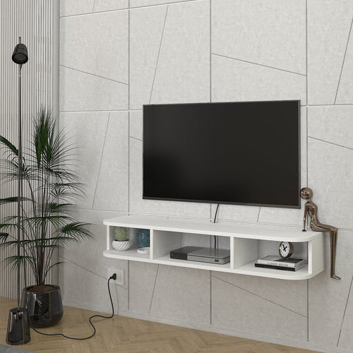 TV - Lowboard väggmonterad Oundsvas 120x30x19 cm Vit [en.casa] - premiumXL
