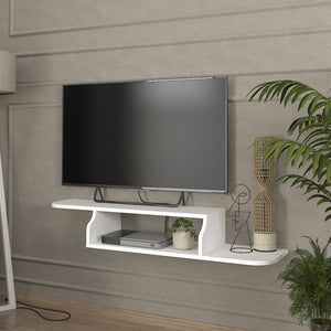 TV - låg skänk väggmonterad Kershaby 120x30x19 cm vit [en.casa] - premiumXL