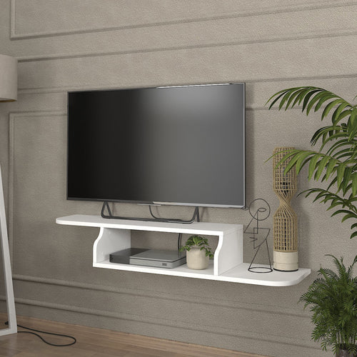 TV - låg skänk väggmonterad Kershaby 120x30x19 cm vit [en.casa] - premiumXL
