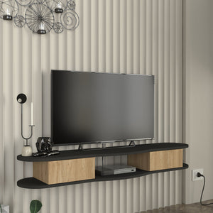 TV - Lowboard väggmonterad Nyskiri 150x35x19 cm Antracit/Eklook [en.casa] - premiumXL