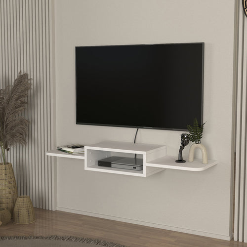 TV - låg skänk väggmonterad Tar 115x30x16 cm vit [en.casa] - premiumXL