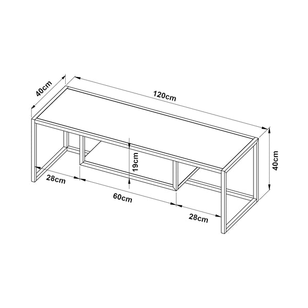 TV-bord Isokyrö Metall 120x40x40 cm [en.casa]