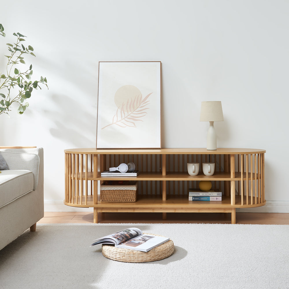 TV-bord Jarvenpaa bambu [en.casa]