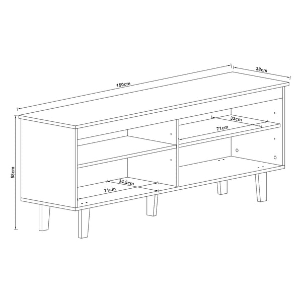 Tv-bänk Stenløse 58x150x38 cm [en.casa] välj modell