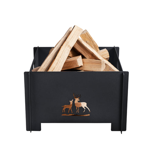Eldfat Etnedal eldstad 25x40x40 cm metall svart [casa.pro] 