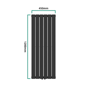 Designradiator Nore svart 120x45cm dubbelt lager 1140W [neu.haus]