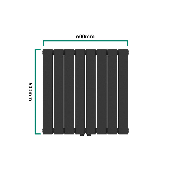 Designradiator Nore svart 60x60cm dubbellager 809W [neu.haus]