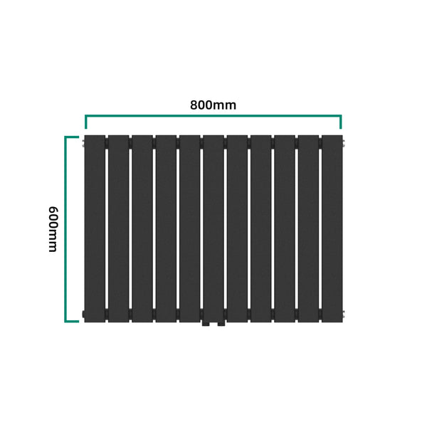 Design radiator Nore Svart 60x80cm Enkelskikt 616W [neu.haus]