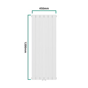 Designradiator Nore Vit 120x45cm Dubbellager 1140W [neu.haus]