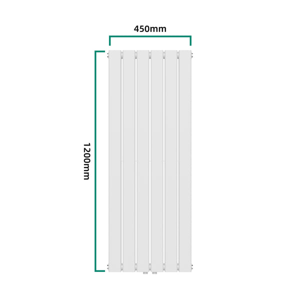 Designradiator Nore Vit 120x45cm Dubbellager 1140W [neu.haus]