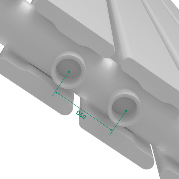 Designradiator Nore Vit 120x45cm Dubbellager 1140W [neu.haus]