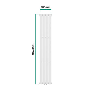 Designradiator Nore Vit 180x30cm Enkelrad 598W [neu.haus]