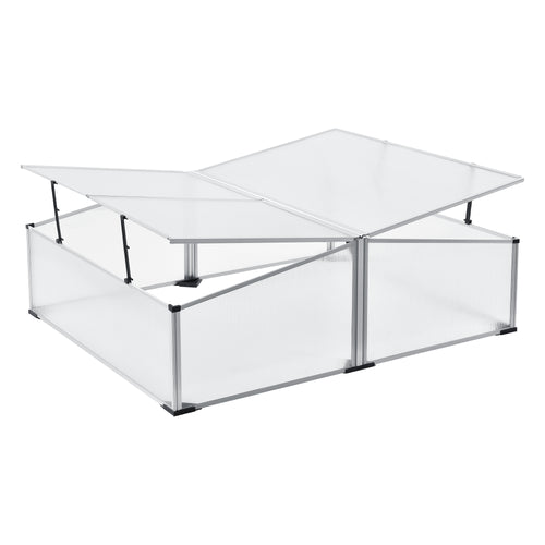 Mossel kylram med dubbelt tak 100x120x40 cm aluminium polykarbonat en.casa