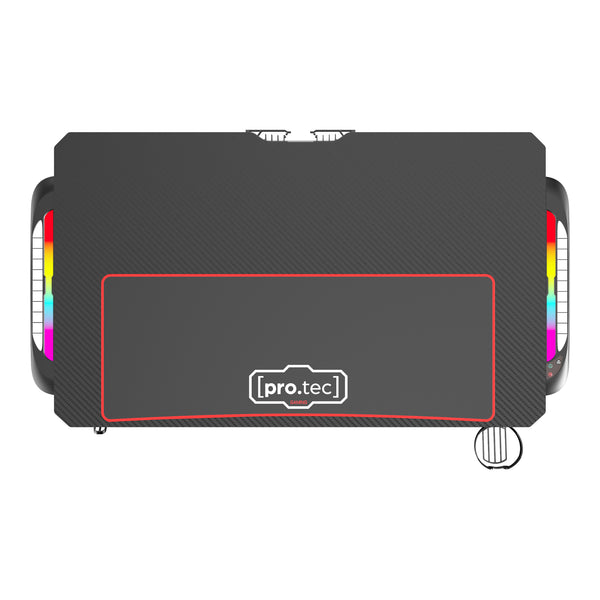Spelbord Stockton med RGB LED-belysning svart i olika storlekar [pro.tec]