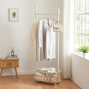 Rullbar klädhängare Risør stål vit [en.casa]