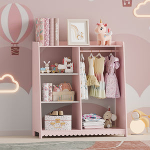 Barnklädhängare Vestnes 90x80x38 cm Cotton Candy/Vit [en.casa] - premiumXL