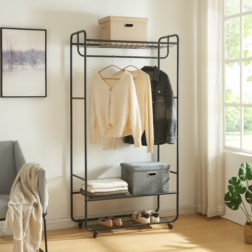Rullbar klädställning Vestvågøy 176x90x40 cm Svart [en.casa] - premiumXL