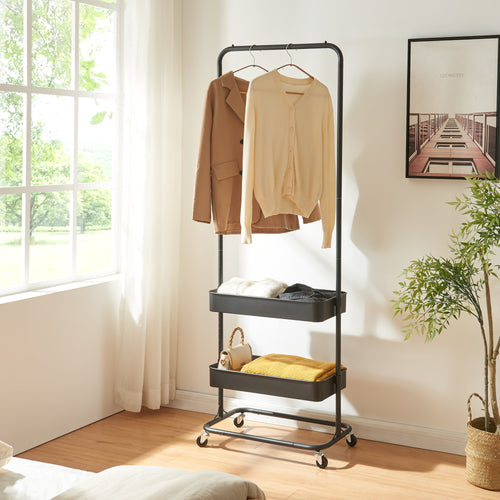 Klädställning Kumad på hjul 174,5x58x36 cm [en.casa]