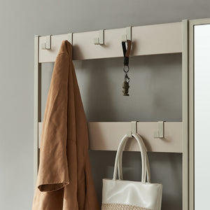 Garderobsställning Napinerg med spegel och skohylla 185x98x34 cm [en.casa]