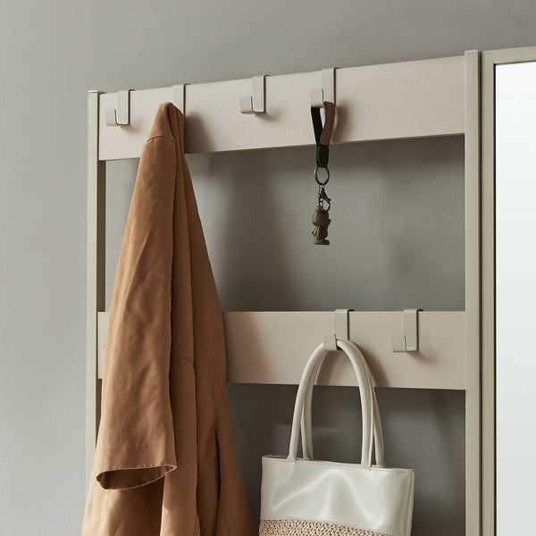 Garderobsställning Napinerg med spegel och skohylla 185x98x34 cm [en.casa]