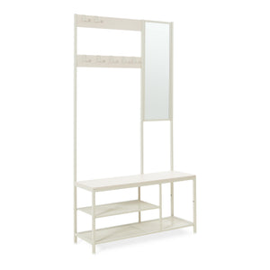Garderobsställning Napinerg med spegel och skohylla 185x98x34 cm [en.casa]