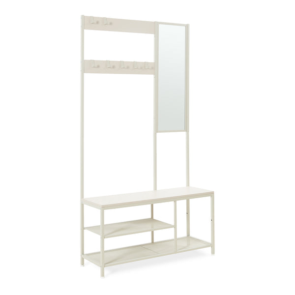 Garderobsställning Napinerg med spegel och skohylla 185x98x34 cm [en.casa]