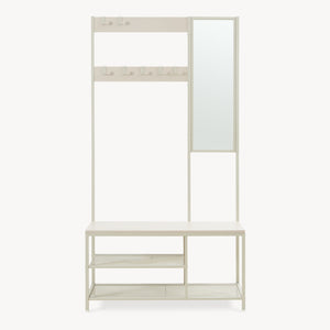 Garderobsställning Napinerg med spegel och skohylla 185x98x34 cm [en.casa]