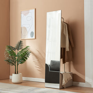Garderobsspegel 2-i-1 Saden 165x40x51 cm [en.casa]