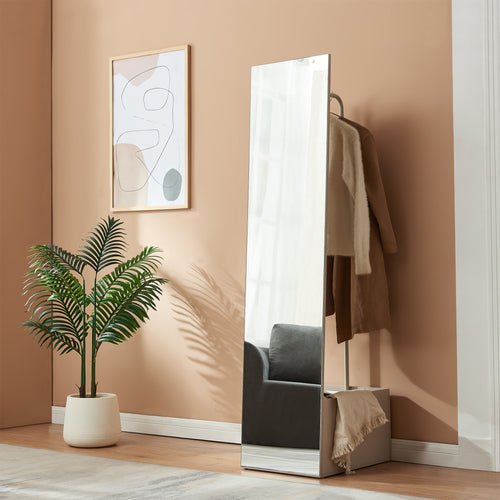 Garderobsspegel 2-i-1 Saden 165x40x51 cm [en.casa]