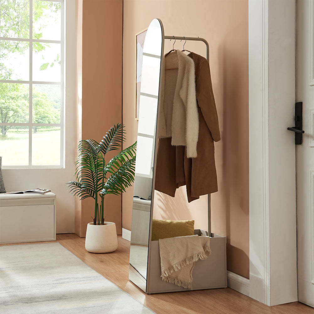 Garderobsspegel 2-i-1 Kuonta 165x40x51 cm [en.casa]