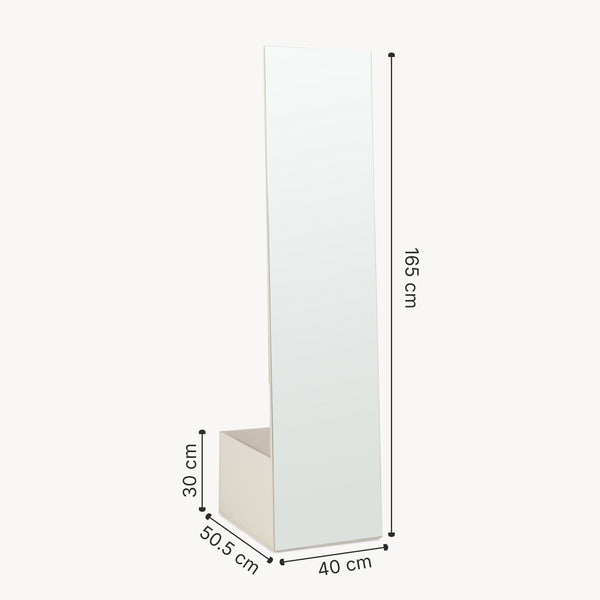 Garderobsspegel 2-i-1 Saden 165x40x51 cm [en.casa]
