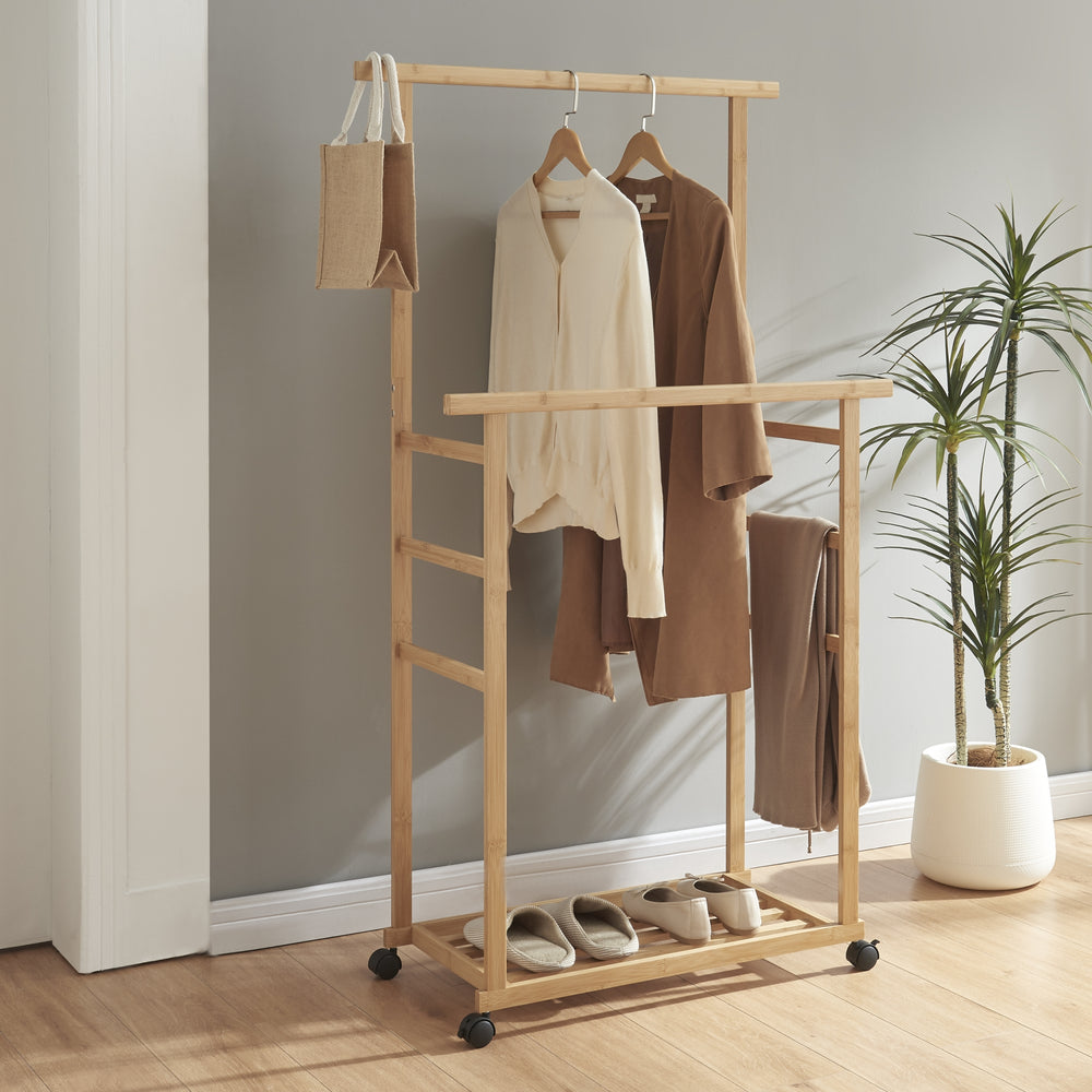 Rullbar klädställning Ilmajok bambu [en.casa] - premiumXL