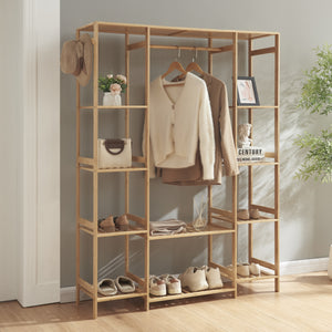 Garderobställ Ilomantsi bambu [en.casa] - premiumXL