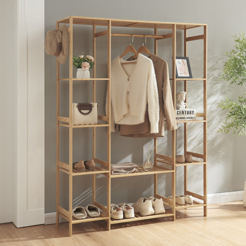 Garderobställ Ilomantsi bambu [en.casa] - premiumXL