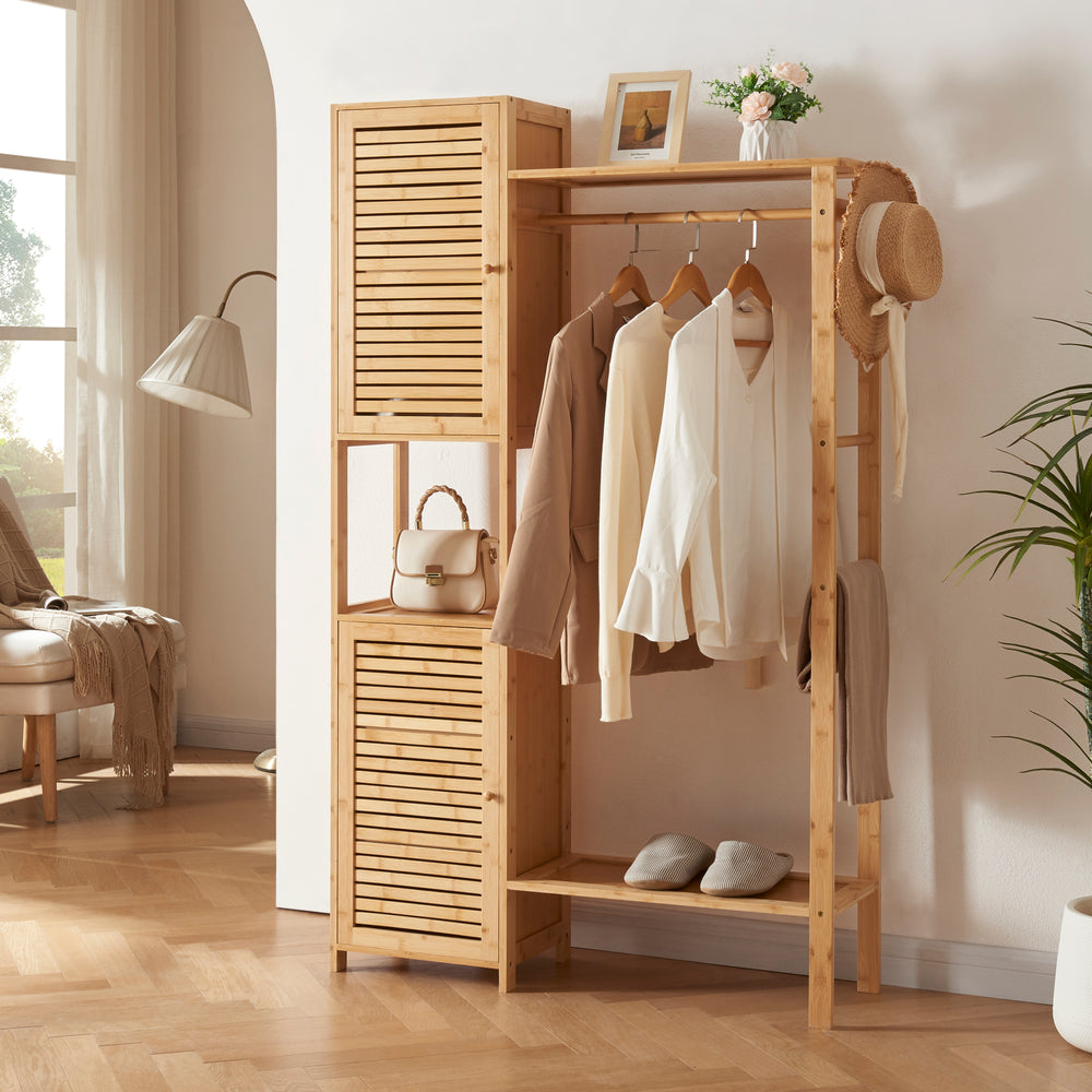Garderobställ Oldsum bambu [en.casa] - premiumXL