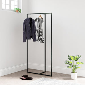 Garderobställ Hurdal 160x80x32cm Svart [en.casa] - premiumXL