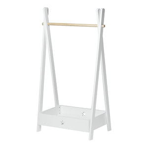 Barn - Garderob Laxe 126x73x43 cm Vit/Natur [en.casa] - premiumXL
