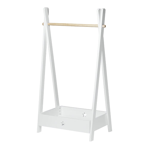 Barn - Garderob Laxe 126x73x43 cm Vit/Natur [en.casa] - premiumXL